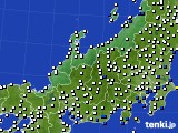 北陸地方のアメダス実況(風向・風速)(2018年01月22日)