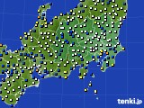 関東・甲信地方のアメダス実況(風向・風速)(2018年01月23日)