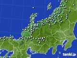 北陸地方のアメダス実況(降水量)(2018年01月24日)