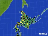 北海道地方のアメダス実況(積雪深)(2018年01月24日)