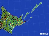 道東のアメダス実況(日照時間)(2018年01月24日)