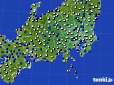 関東・甲信地方のアメダス実況(風向・風速)(2018年01月24日)