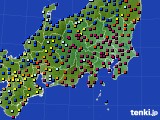 関東・甲信地方のアメダス実況(日照時間)(2018年01月25日)