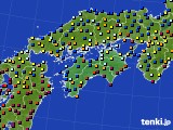 四国地方のアメダス実況(日照時間)(2018年01月25日)