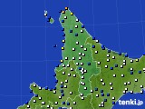 2018年01月25日の道北のアメダス(風向・風速)