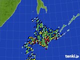 北海道地方のアメダス実況(日照時間)(2018年01月27日)