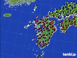 九州地方のアメダス実況(日照時間)(2018年01月27日)