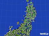 2018年01月27日の東北地方のアメダス(風向・風速)