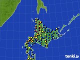 北海道地方のアメダス実況(積雪深)(2018年01月28日)