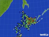 北海道地方のアメダス実況(日照時間)(2018年01月28日)