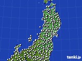 東北地方のアメダス実況(風向・風速)(2018年01月28日)