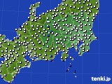 関東・甲信地方のアメダス実況(風向・風速)(2018年01月28日)