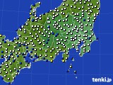 関東・甲信地方のアメダス実況(風向・風速)(2018年01月29日)