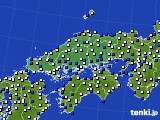 中国地方のアメダス実況(風向・風速)(2018年01月29日)