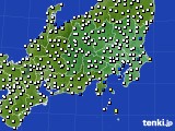 関東・甲信地方のアメダス実況(風向・風速)(2018年02月02日)
