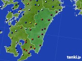 宮崎県のアメダス実況(日照時間)(2018年02月03日)