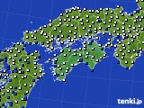 四国地方のアメダス実況(風向・風速)(2018年02月03日)