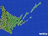道東のアメダス実況(風向・風速)(2018年02月04日)