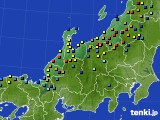 北陸地方のアメダス実況(積雪深)(2018年02月06日)