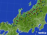 北陸地方のアメダス実況(積雪深)(2018年02月07日)