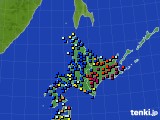 北海道地方のアメダス実況(日照時間)(2018年02月08日)