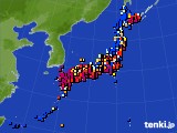 アメダス実況(日照時間)(2018年02月08日)