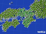 2018年02月08日の近畿地方のアメダス(風向・風速)