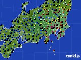 関東・甲信地方のアメダス実況(日照時間)(2018年02月10日)