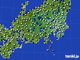 関東・甲信地方のアメダス実況(風向・風速)(2018年02月11日)