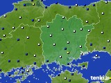 岡山県のアメダス実況(風向・風速)(2018年02月11日)