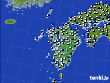 九州地方のアメダス実況(風向・風速)(2018年02月12日)