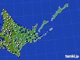 道東のアメダス実況(風向・風速)(2018年02月12日)