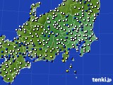 関東・甲信地方のアメダス実況(風向・風速)(2018年02月13日)