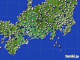 東海地方のアメダス実況(風向・風速)(2018年02月13日)