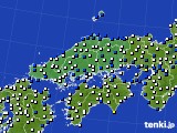 中国地方のアメダス実況(風向・風速)(2018年02月13日)