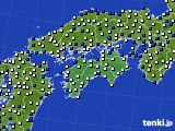 四国地方のアメダス実況(風向・風速)(2018年02月13日)