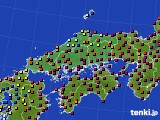 中国地方のアメダス実況(日照時間)(2018年02月14日)