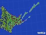 道東のアメダス実況(日照時間)(2018年02月14日)