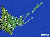 道東のアメダス実況(風向・風速)(2018年02月14日)