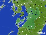 熊本県のアメダス実況(風向・風速)(2018年02月14日)