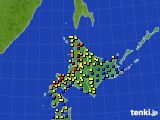 北海道地方のアメダス実況(積雪深)(2018年02月15日)