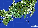 2018年02月15日の東海地方のアメダス(風向・風速)