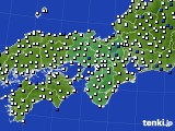 2018年02月15日の近畿地方のアメダス(風向・風速)