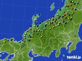 北陸地方のアメダス実況(積雪深)(2018年02月16日)