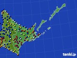 道東のアメダス実況(日照時間)(2018年02月16日)
