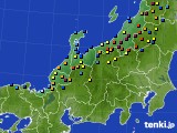 北陸地方のアメダス実況(積雪深)(2018年02月17日)