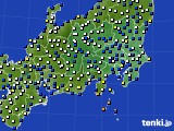 関東・甲信地方のアメダス実況(風向・風速)(2018年02月17日)