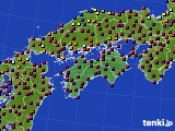 四国地方のアメダス実況(日照時間)(2018年02月18日)