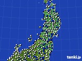 東北地方のアメダス実況(風向・風速)(2018年02月18日)