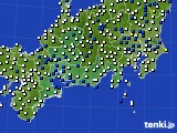 2018年02月18日の東海地方のアメダス(風向・風速)